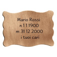 Wall bronze parchment 5x10 cm WITH PERSONALIZED ENGRAVING