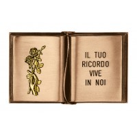 Block letters engraved book 17x27,5 cm with gold rose