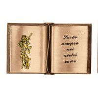 Cursive engraved book 17x27,5 cm with gold rose
